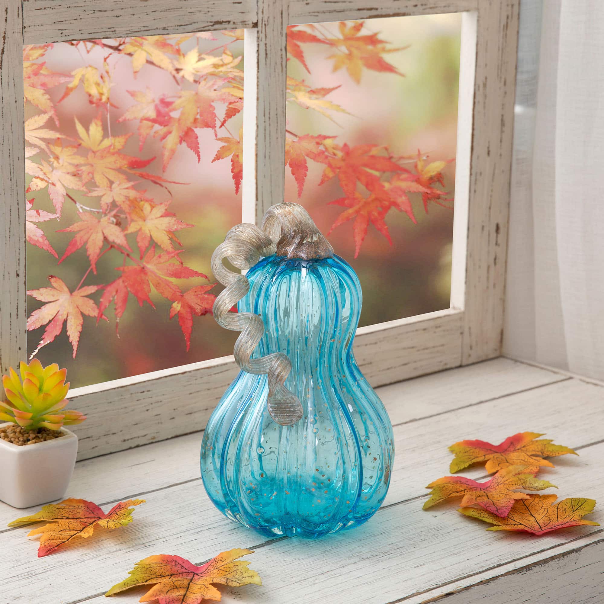 Glitzhome® Glass Gourd, Blue